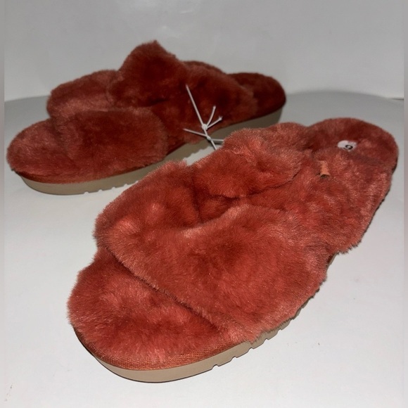 Ugg Kookaburra Batya Slipper Sandal Bruschetta Faux‎ Fur Women 9M NEW Slip-On - Picture 1 of 7